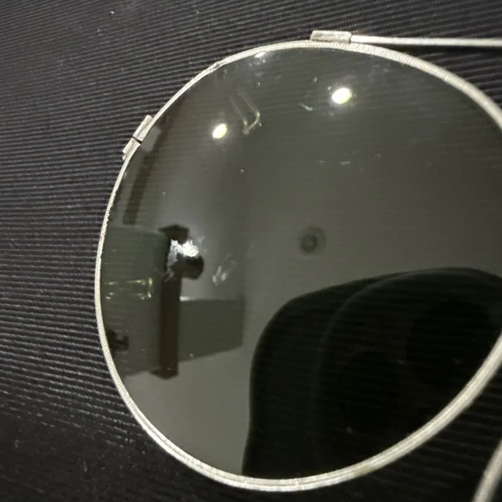 Lot of 2 Vintage Clip On Wire Sun Glasses Green Tint